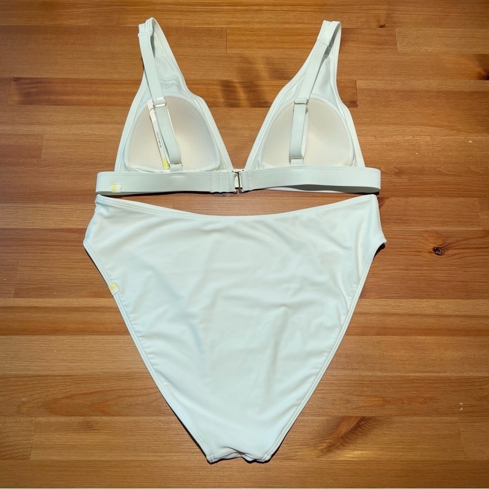 Summersalt Women's 8/10 Plunge Top Bikini High Waisted Bottom Swimwear Set White - Picture 10 of 16